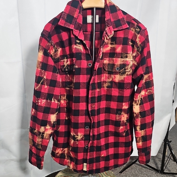 OOAK UNISEX ALICE IN CHANS FLANNEL SM-LG - Picture 3 of 5
